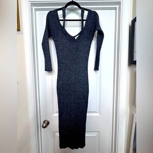 🆕 Open Edit Women’s Long Sleeve Off the Shoulder MIDI Dress